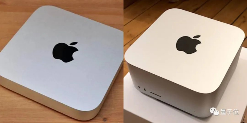 左为 Mac mini M1，右为 Mac Studio M1