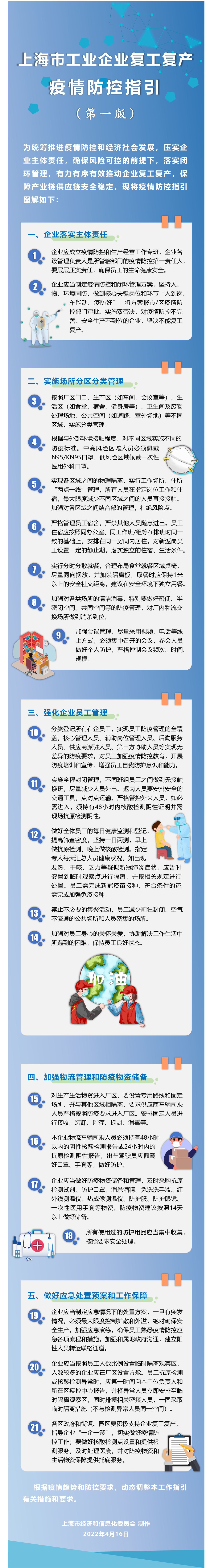 《上海市工业企业复工复产疫情防控指引（第一版）》