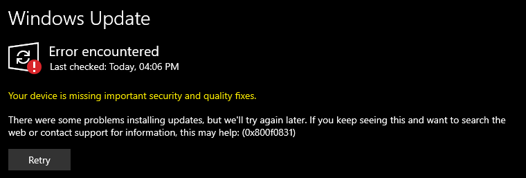 Windows 10 KB5012599 问题