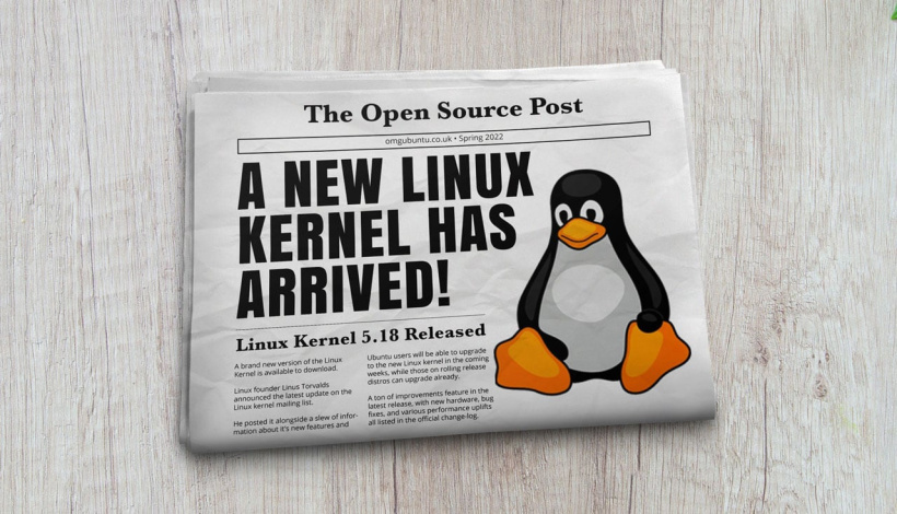 Linux Kernel 5.18 报纸头条