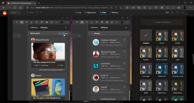 Microsoft Edge 图像编辑