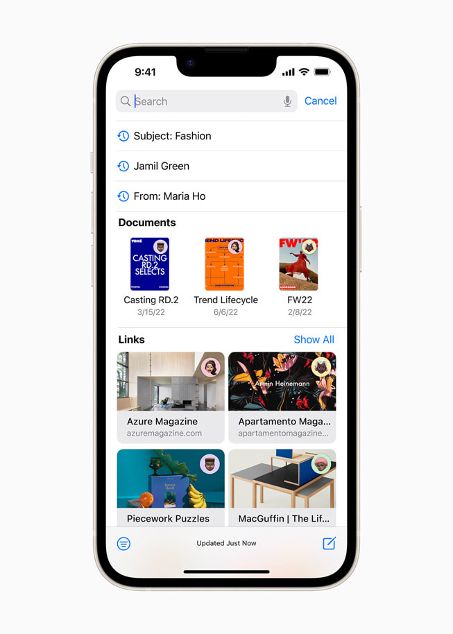 iOS 16 全面升级了 iPhone 14 邮件 App 的搜索功能。