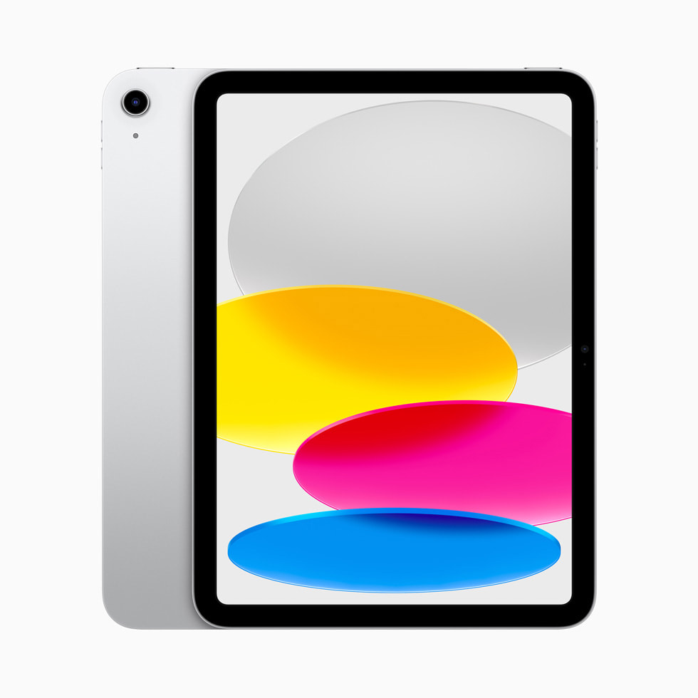 银色的新款 iPad。
