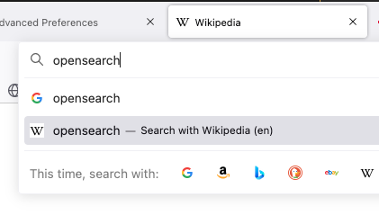 出现在 Firefox 的 URL 栏上的 opensearch 结果的图像。